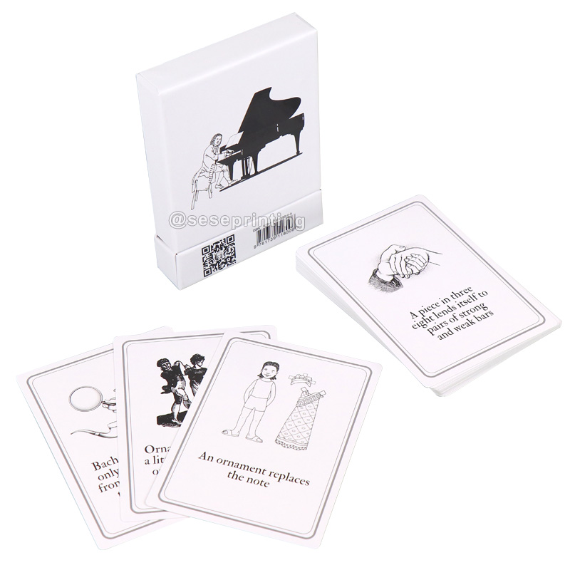 Custom Black and White Educational Flash Cards Printing Card Game