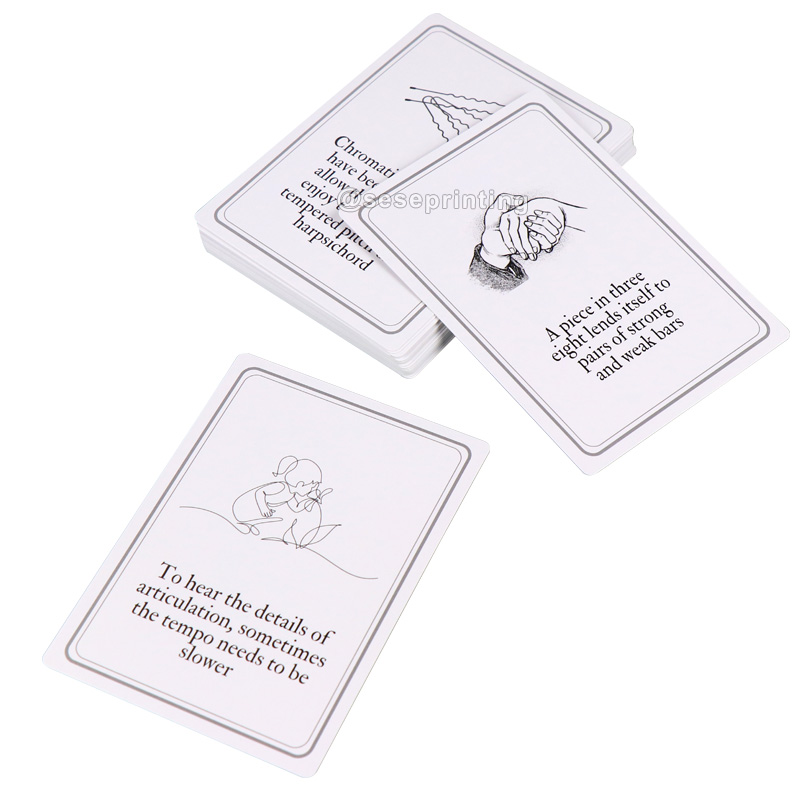 Custom Black and White Educational Flash Cards Printing Card Game