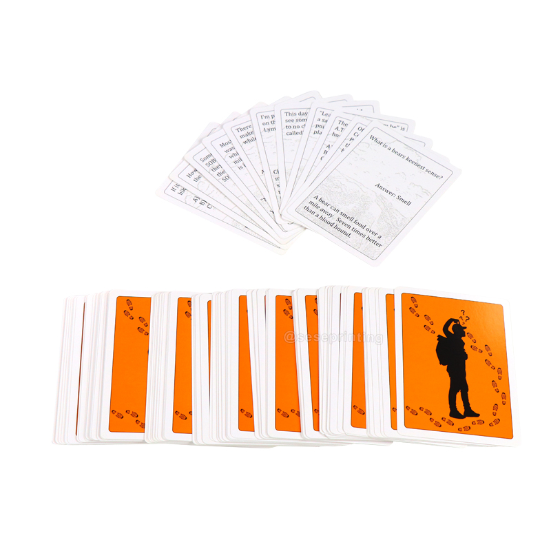 Custom Question Answer Card Game Educational Flashcards Printing