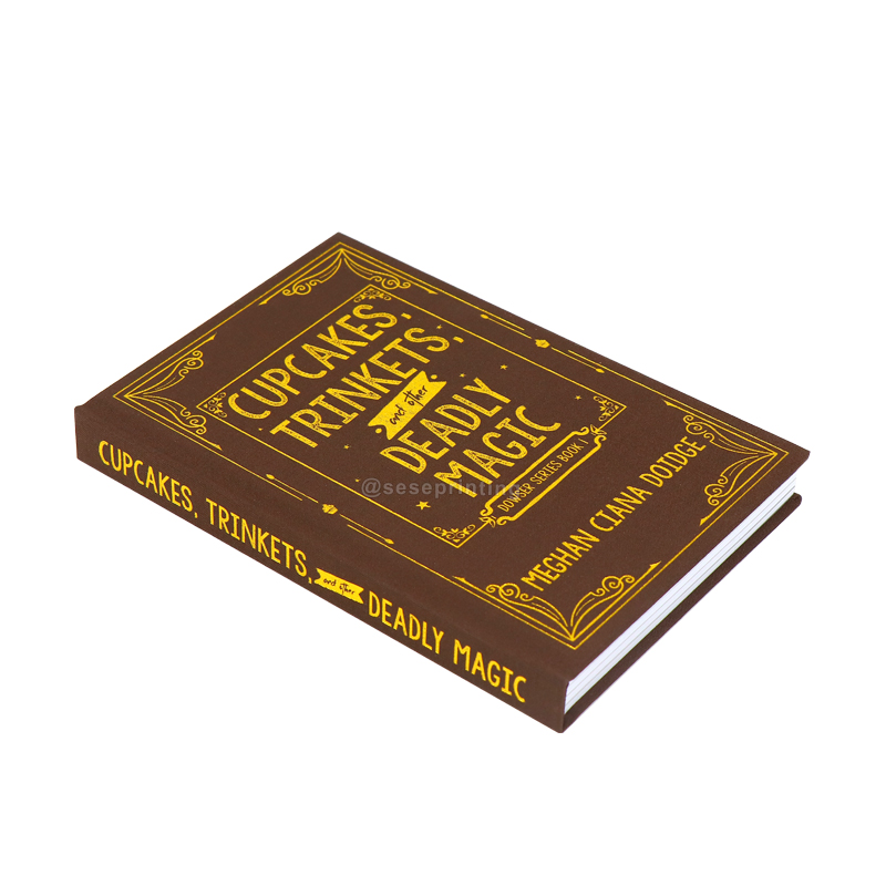 Cloth Cover Book Printing Custom Gold Foil  Hardcover Novel Book