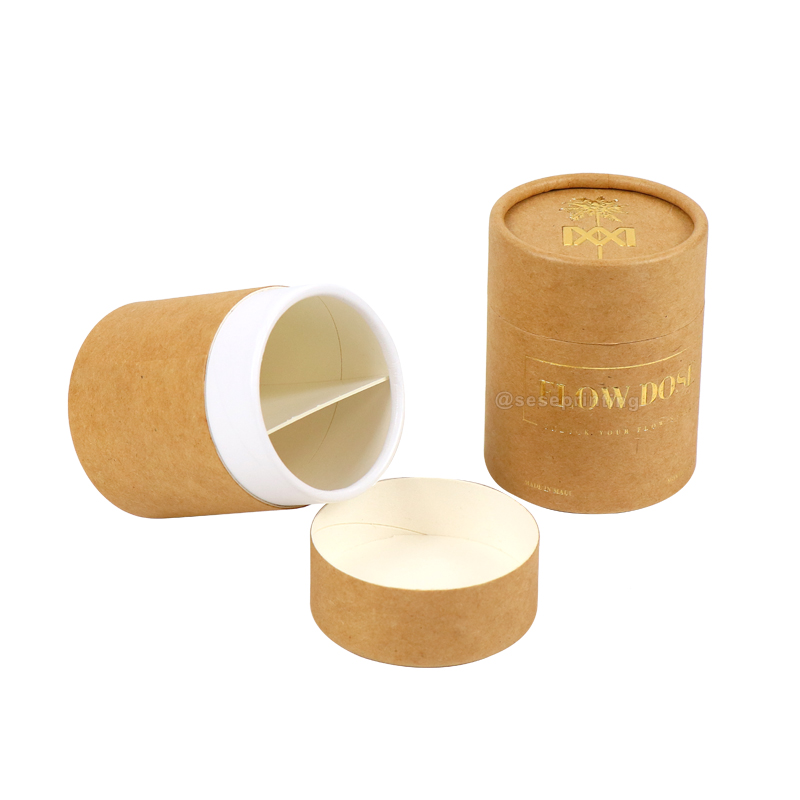 Custom Candle Kraft Cylinder Box Printing Paper Tube Packaging