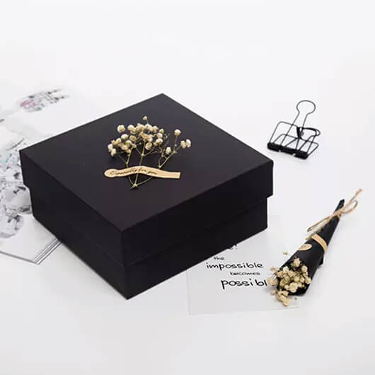 Custom Black paper jewelry gift box for necklace with high quality