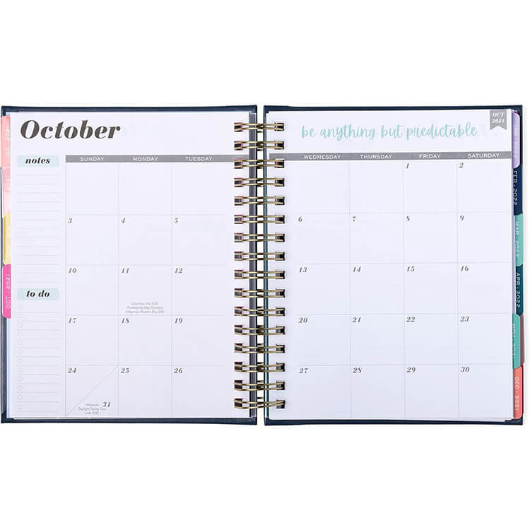Custom Printing Pink Cover Journal Weekly Monthly Planner Spiral Notebook