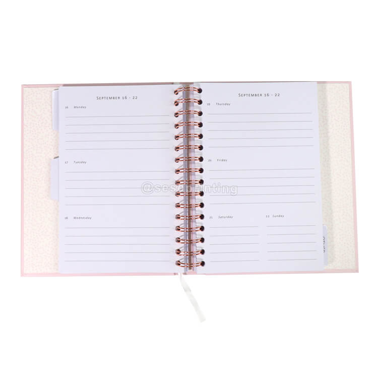 Custom Printing Spiral Notebook Yearly Weekly Daily Planners Organizer