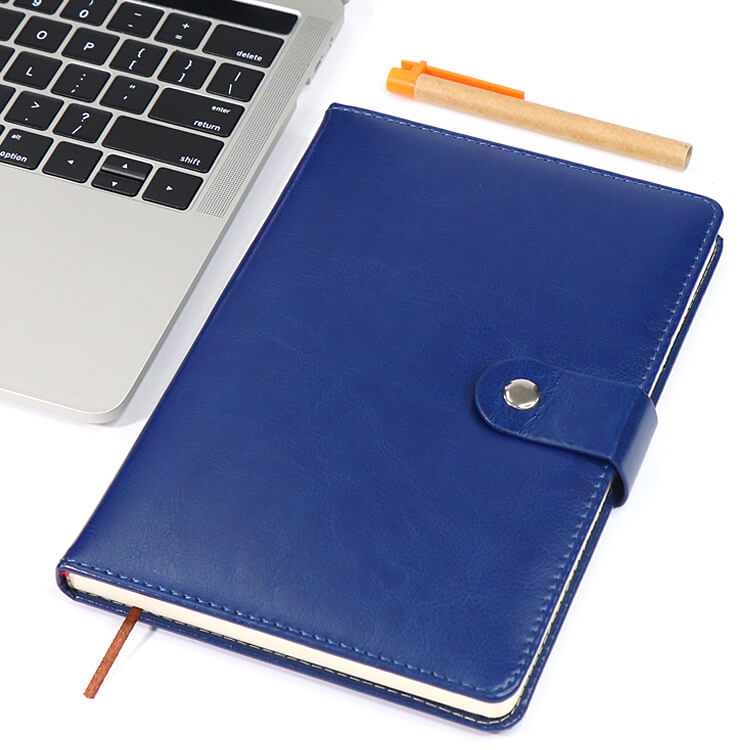 Custom A5 Pu Leather Hard Cover Notebook Diary with Pen Holder