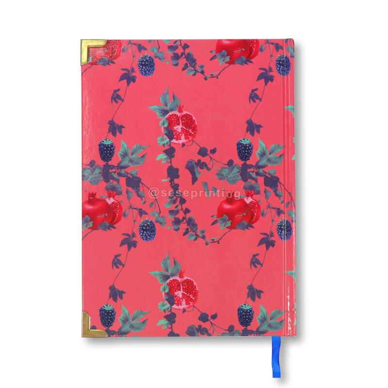 Custom Printing Hardcover Undated Journal Composition Notebook with Metal Corner