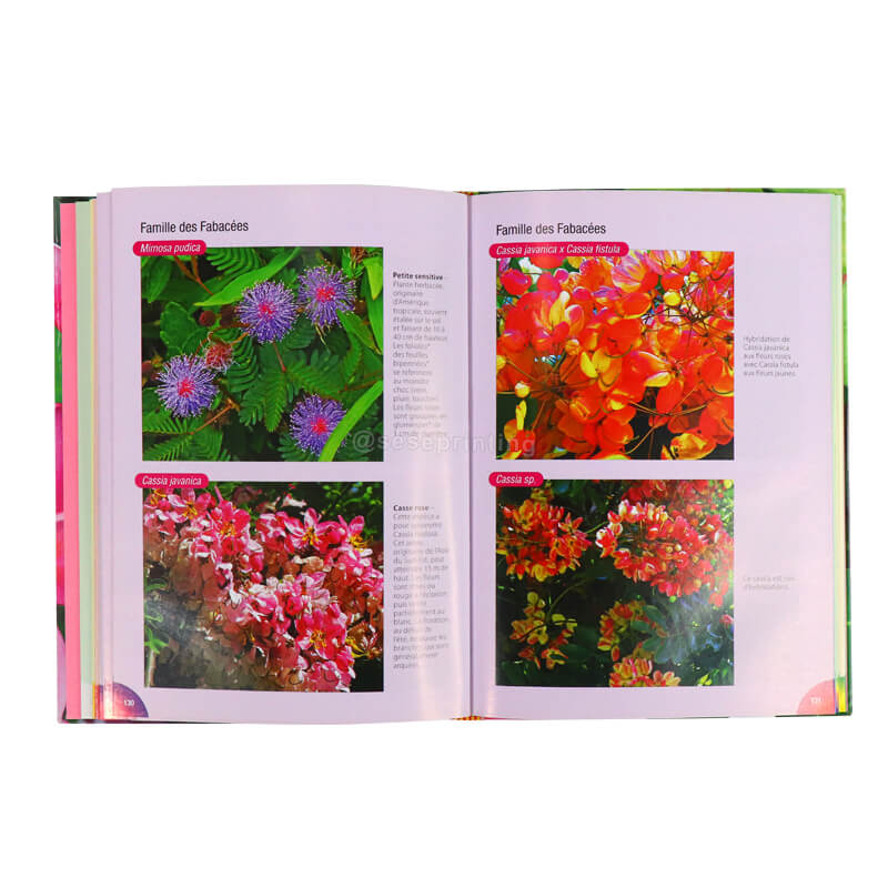 Custom Perfect Binding Educational Books Soft Cover Plantes and Fleurs Textbook Printing