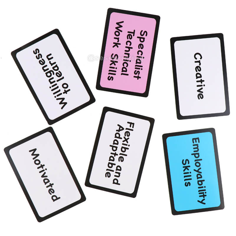 Custom Printing Educational Flash Card Playing Game Cards Categorise Skill Card