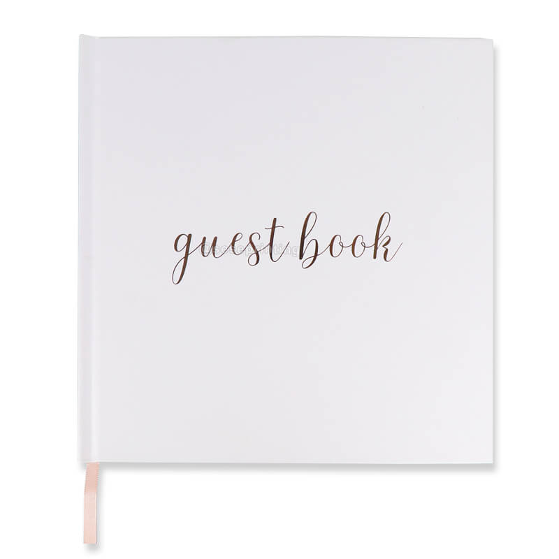 Custom Gold Foil Wedding Guestbook Memory Signature Guest Books with Pen Set