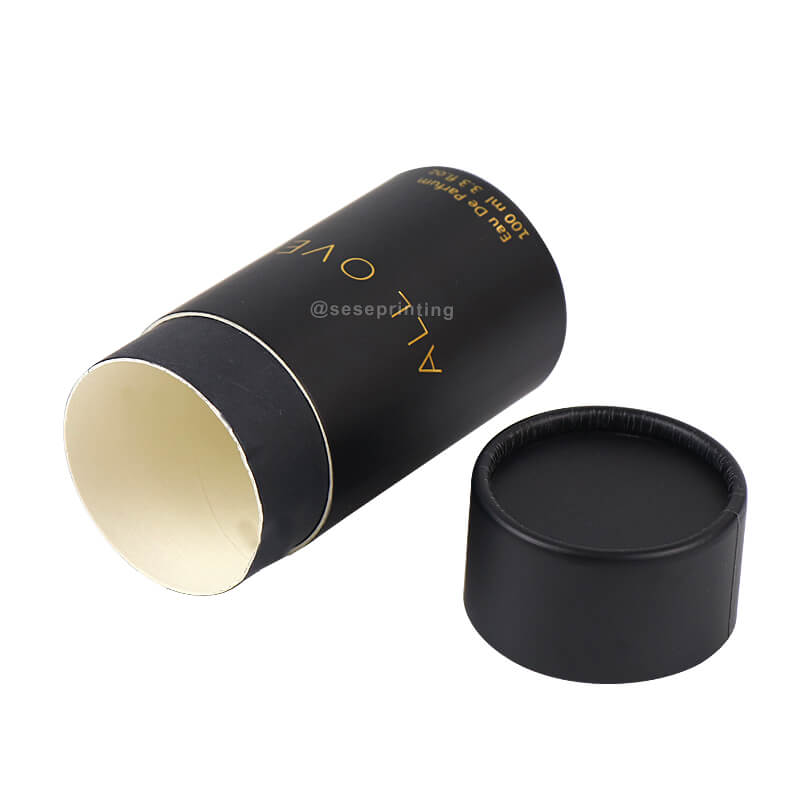 Black Cylinder Packaging Box Recycled Custom Paper Tube Packaging
