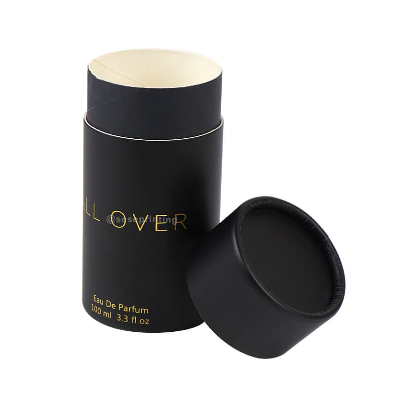 Black Cylinder Packaging Box Recycled Custom Paper Tube Packaging