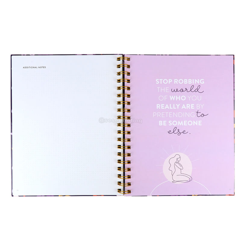Custom Guided Journal Spiral Self Care Planner Notebook Printing