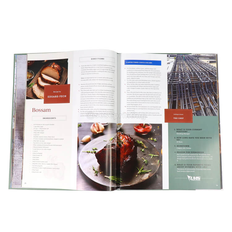 OEM Full Color Recipe Book Hardcover Custom Family Cookbook Printing