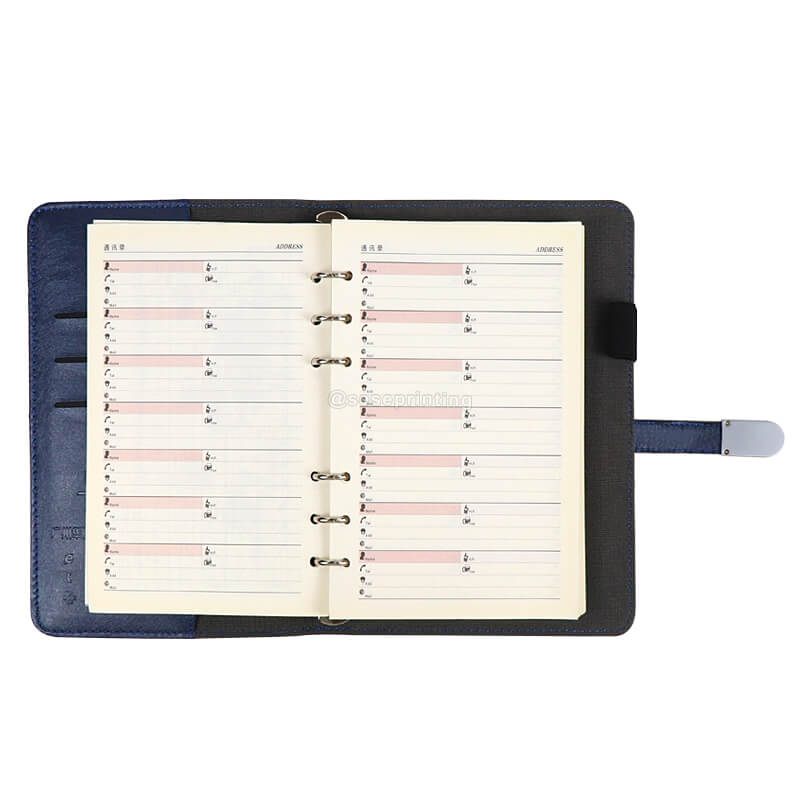 Smart Wireless Charging Planner Organizer Binder Leather Notebook Diary