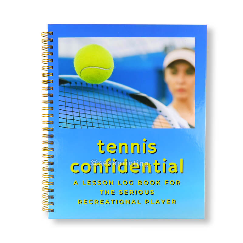 Custom Print Notebook Spiral Planner Journal Tennis Lesson Log Book