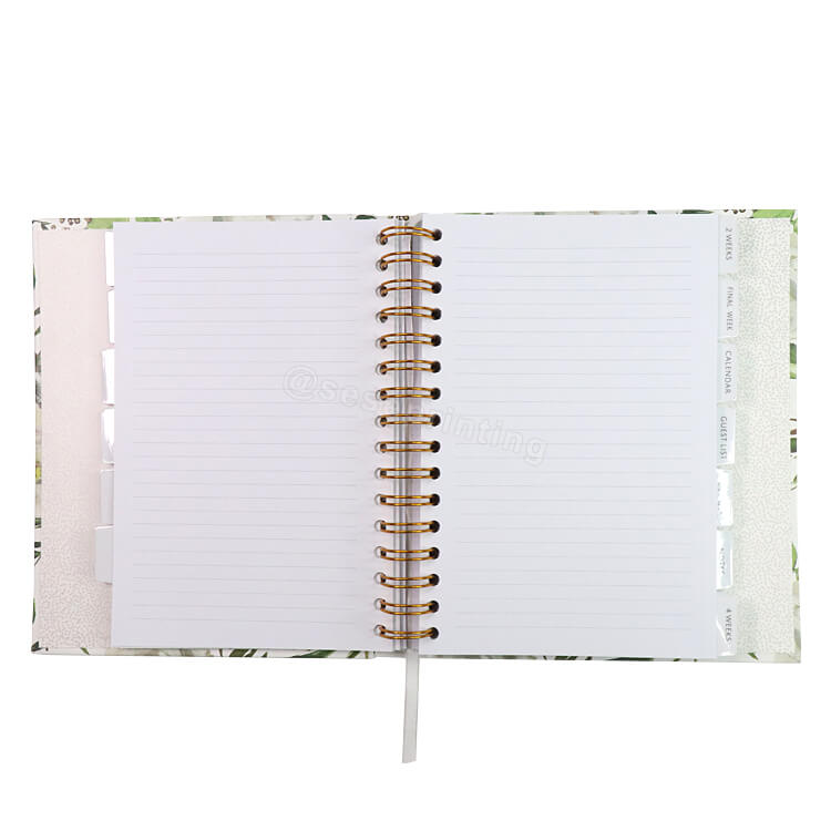 Custom Luxury A5 Spiral Notebook Journal Wedding Planner Guest Book