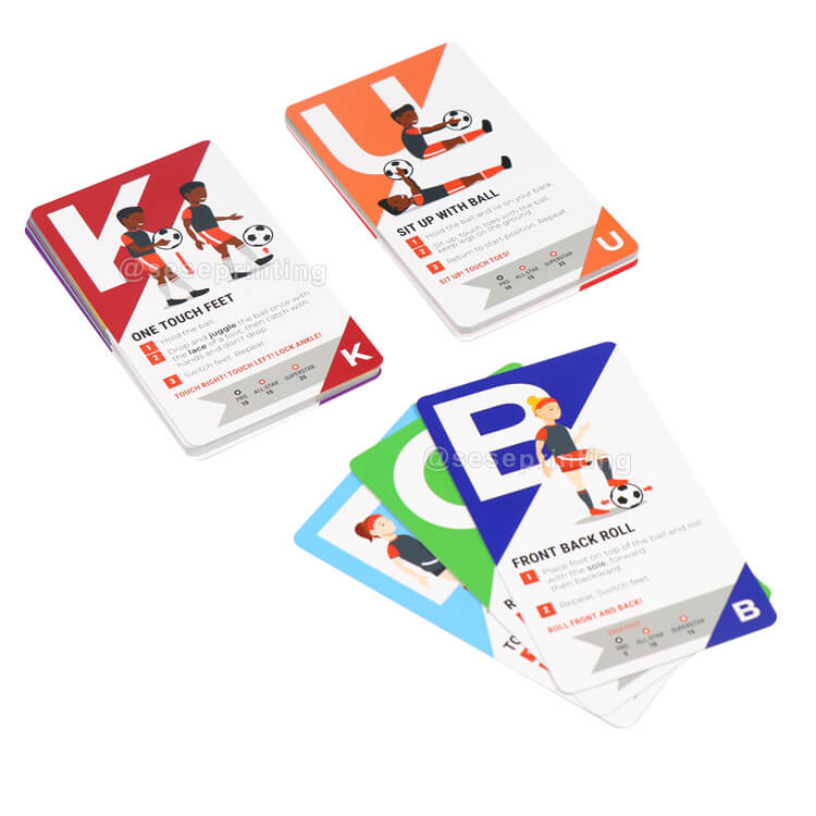 Custom Design Soccer Training Cards Printing Kids Flash Card