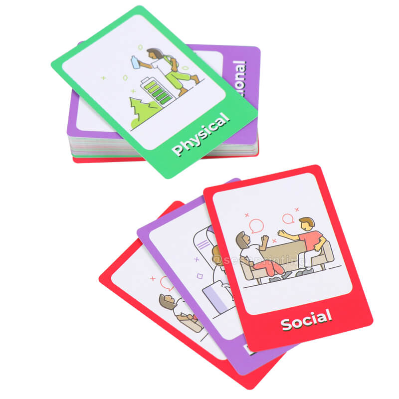 Education Learning Cards Custom Print Mental Health Flashcards