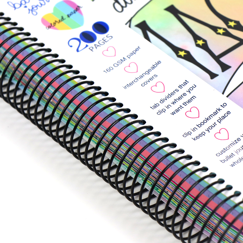 Custom PVC Cover Planner Printing Spiral Notebook Magic Journal