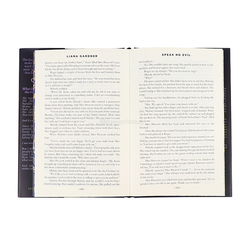 Novel Book Sprayed Edges Book Printing Custom Hardcover Book