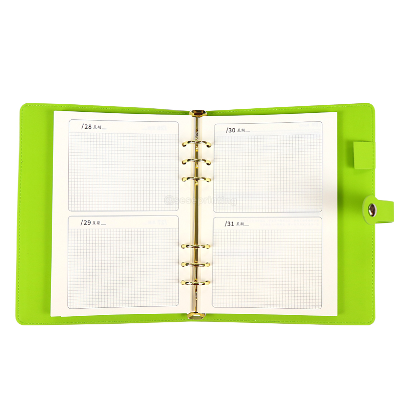 Custom Daily Journal Leather Notebook Printing Binder Planner