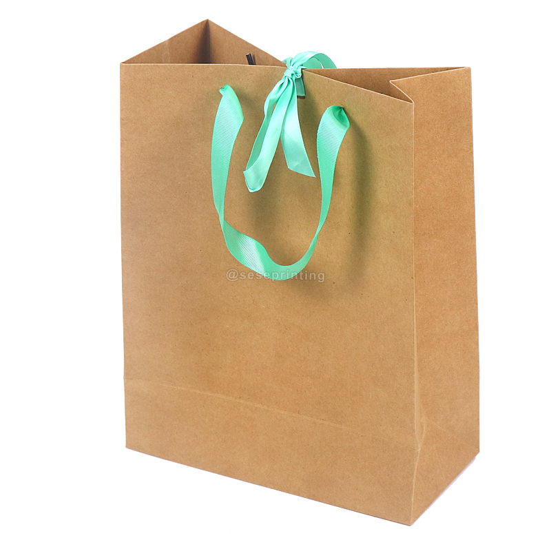 Custom Your Own Logo Kraft Shopping Bags Printed Paper Gift Bag