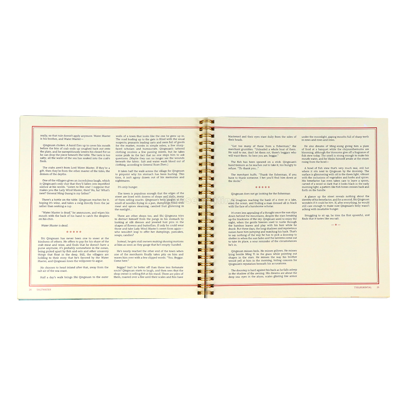 Custom Cookbook Wire-O Binding Softcover Recipe Menu Book Printing