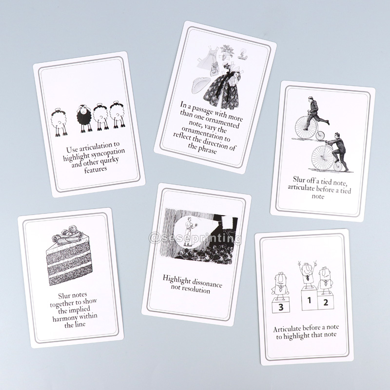 Custom Black and White Educational Flash Cards Printing Card Game