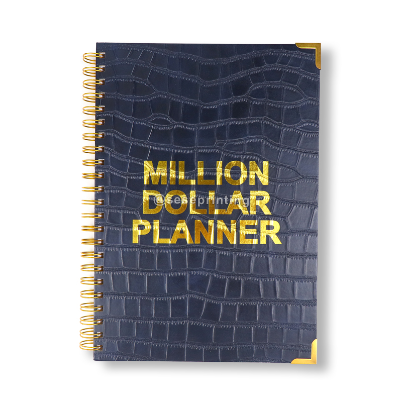 A5 Croc Leather Cover Journal Custom Million Dollar Planner Printed