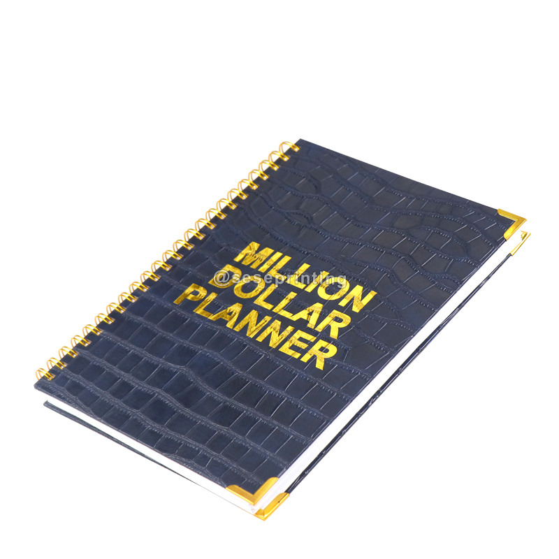 A5 Croc Leather Cover Journal Custom Million Dollar Planner Printed