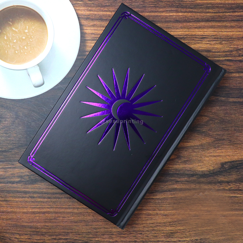 Purple Foil Stamping Cover Sprayed Edges Hardcover Book Printing