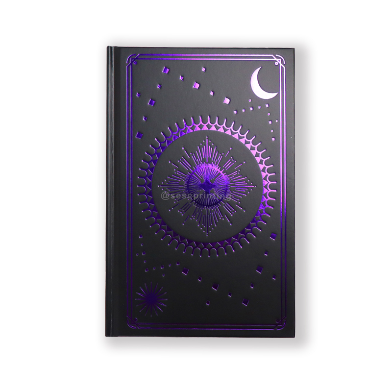 Purple Foil Stamping Cover Sprayed Edges Hardcover Book Printing