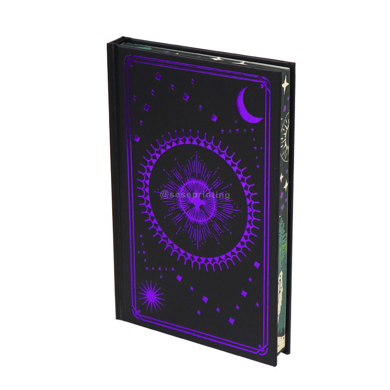 Purple Foil Stamping Cover Sprayed Edges Hardcover Book Printing
