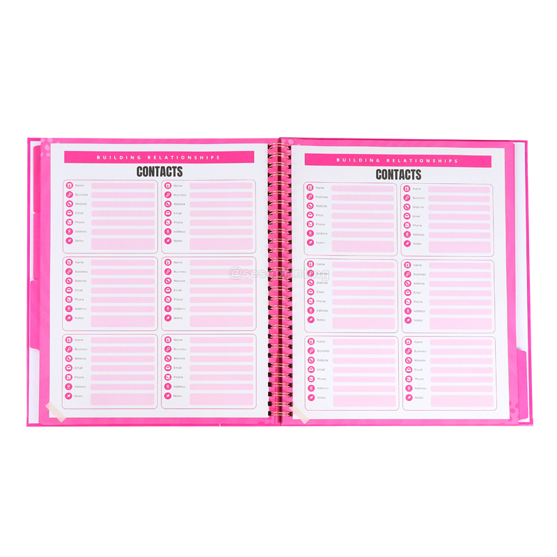 Custom Business Journal Print Golden Spiral Bound Finance Planner