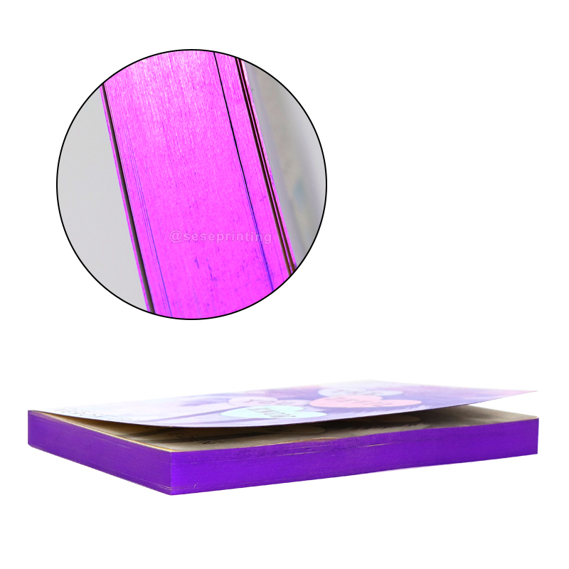 Purple Foiled Book Printing Paperback Sprayed Edges Book Publisher