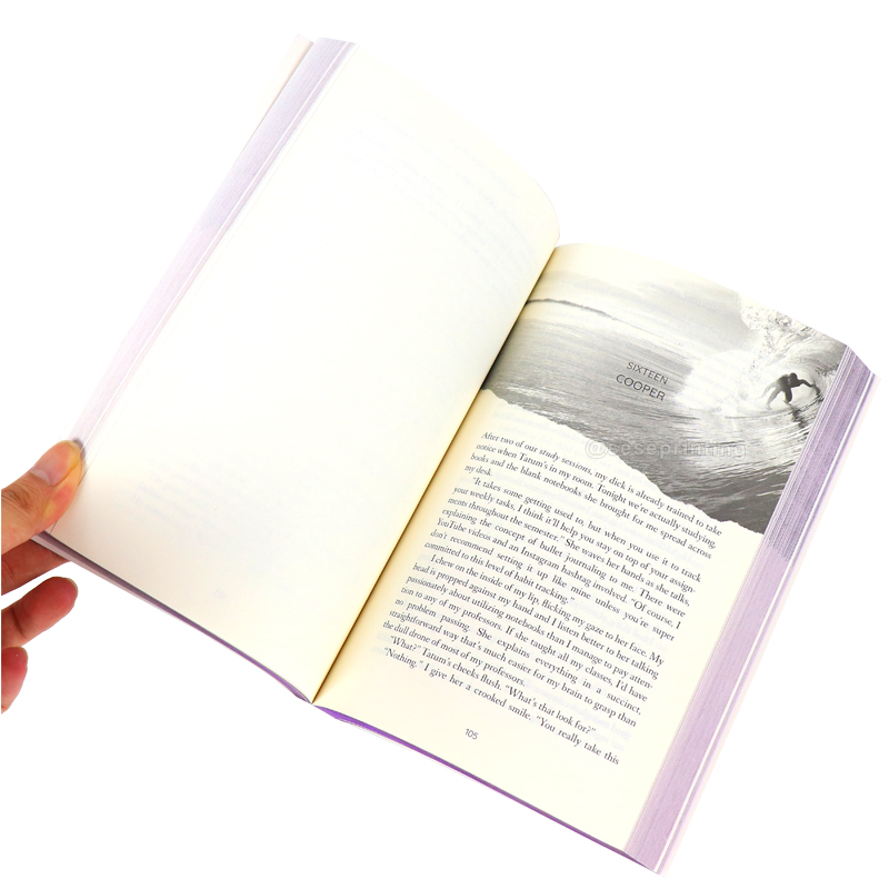 Purple Foiled Book Printing Paperback Sprayed Edges Book Publisher