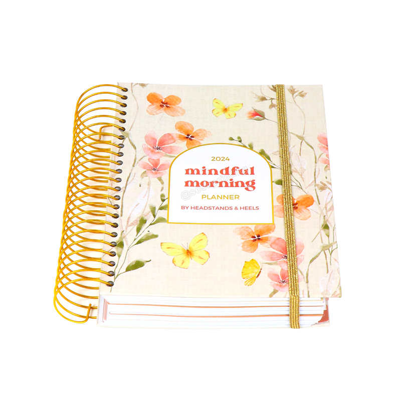 A5 Gold Spiral Mindful Morning Planner Printing Daily Journal
