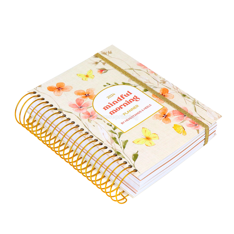A5 Gold Spiral Mindful Morning Planner Printing Daily Journal