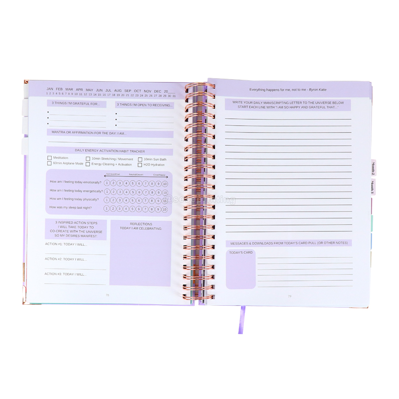 Custom Gold Spiral Planner Personalized Design Journal Notebook