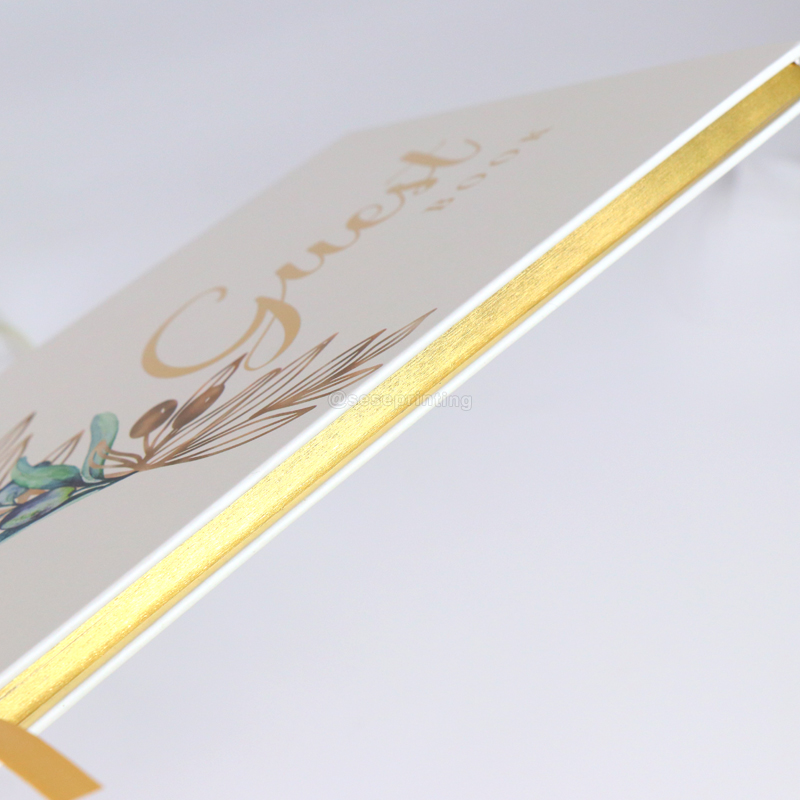 Personalised Wedding Guest Book Printing Sprayed Gold Edges