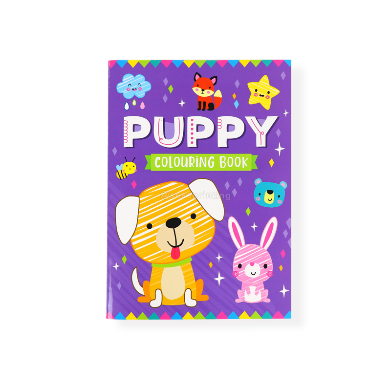 Paperback Book Printing Custom Puppy Colouring Book for Kids