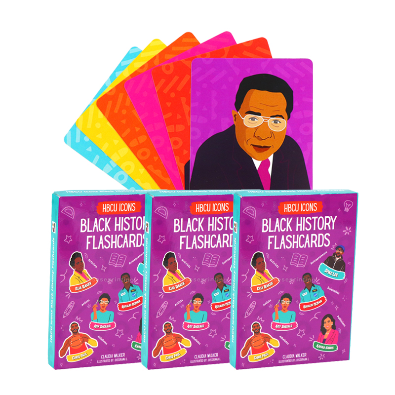 Custom Educational Card Game Printing Black History Flashcards