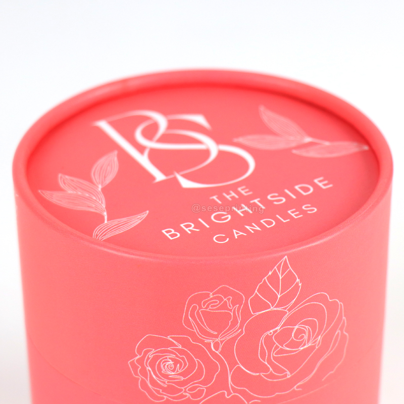 Recycled Custom Printing Cardboard Cylinder Candle Packaging Box