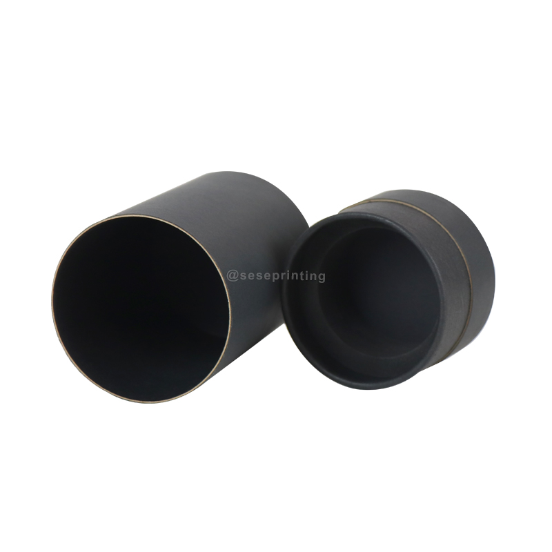 Custom Black Round Box Printing Paper Candle Tube Packaging Box