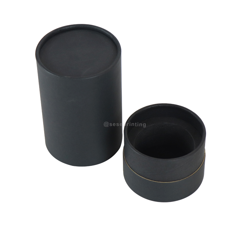 Custom Black Round Box Printing Paper Candle Tube Packaging Box