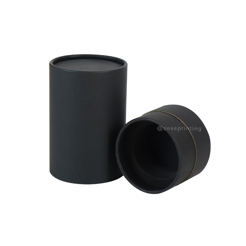 Custom Black Round Box Printing Paper Candle Tube Packaging Box