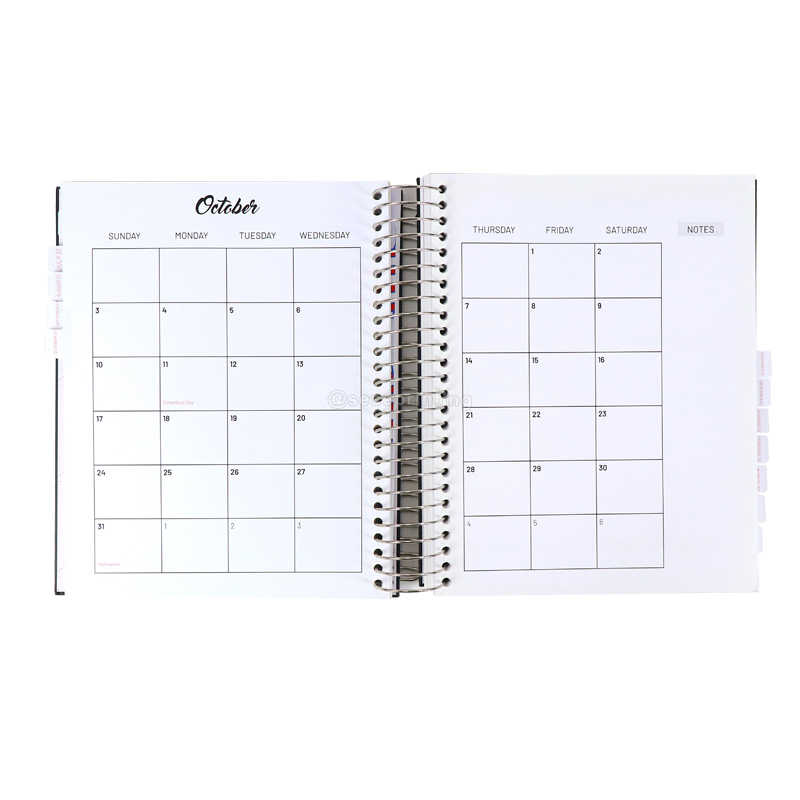 Hardcover Spiral Agenda Printing Undated Planner Manufacturer