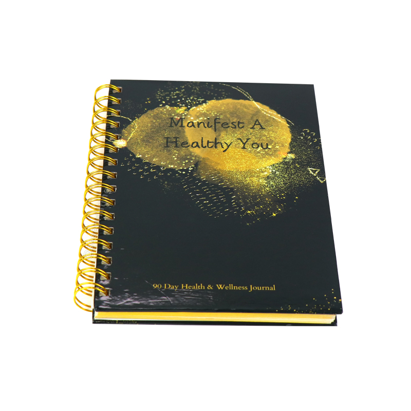 90 Day Health and Wellness Journal Notebook Printed with Gold Edges