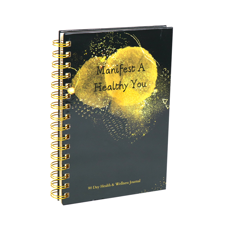 90 Day Health and Wellness Journal Notebook Printed with Gold Edges