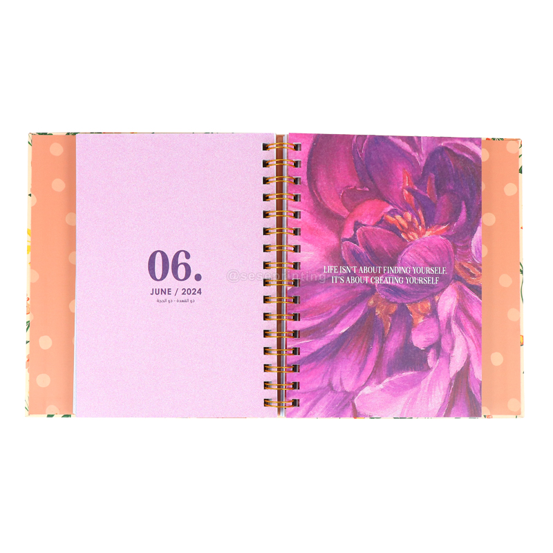 Spiral Notebooks Custom Wire Bound A5 Hardcover Planner Printing